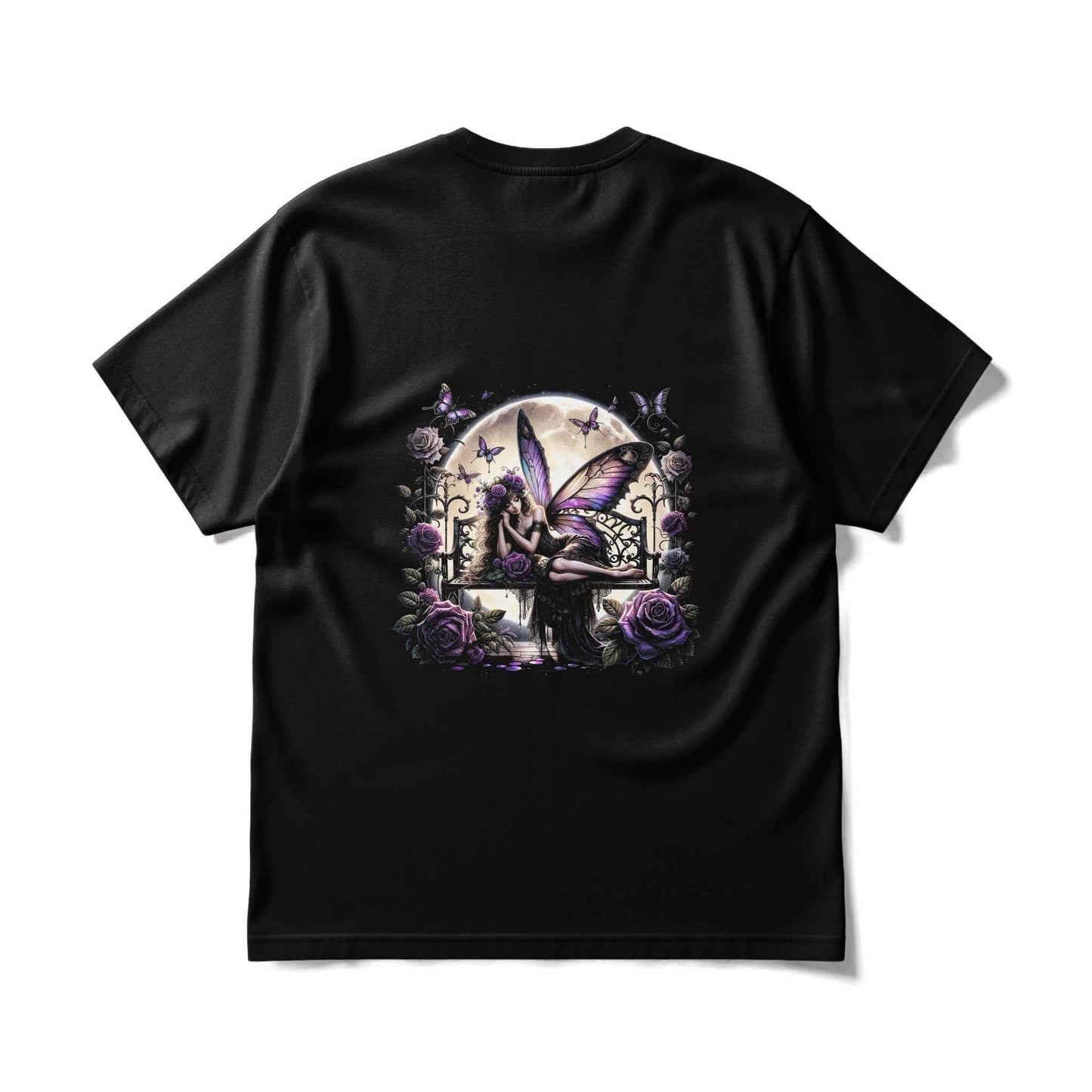 Fantasy Fairy Roses Moonlight Scene Halftoned T-Shirt Design - halftone PNG for T-shirts – Sue Opperman Halftones