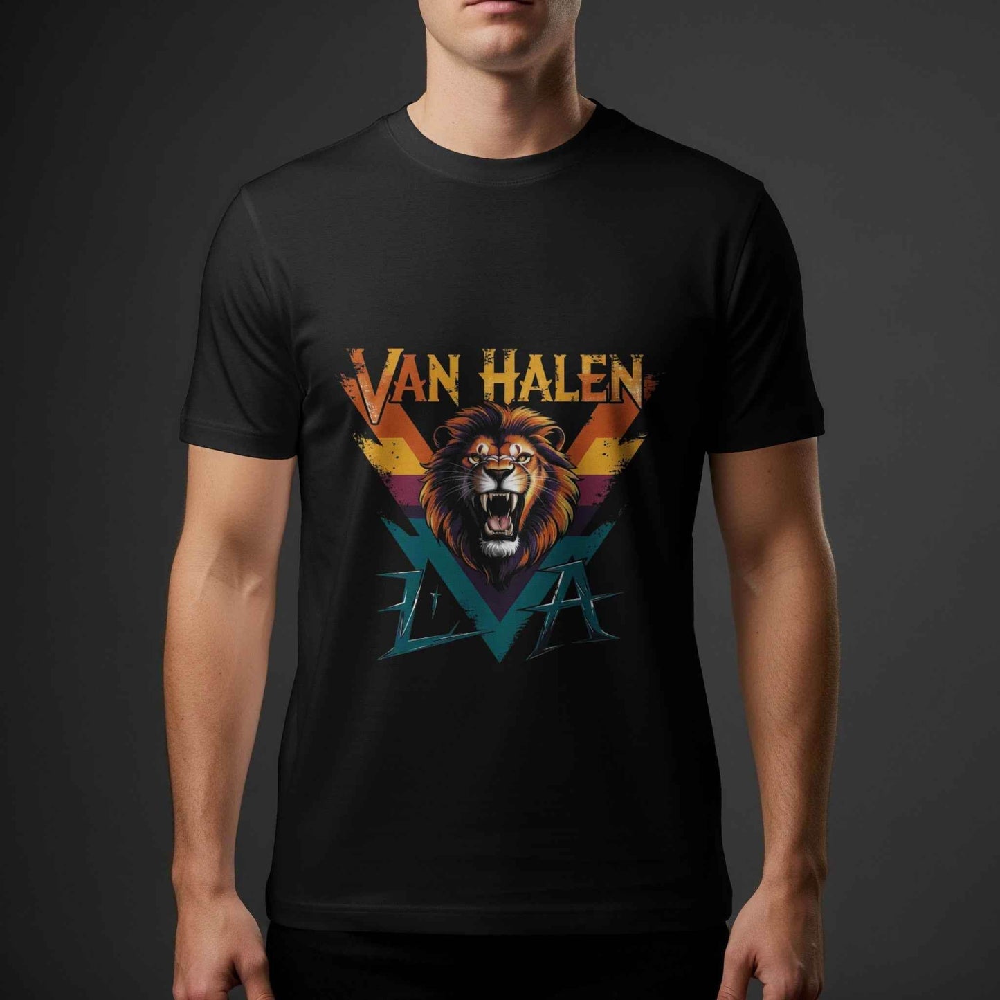Music Lion Van Halen Halftoned T-Shirt Design - halftone PNG for T-shirts – Sue Opperman Halftones