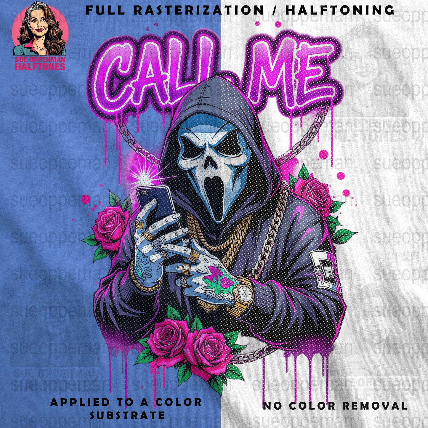 Call Me Universal Print Bundle - halftone PNG for T-shirts – Sue Opperman Halftones