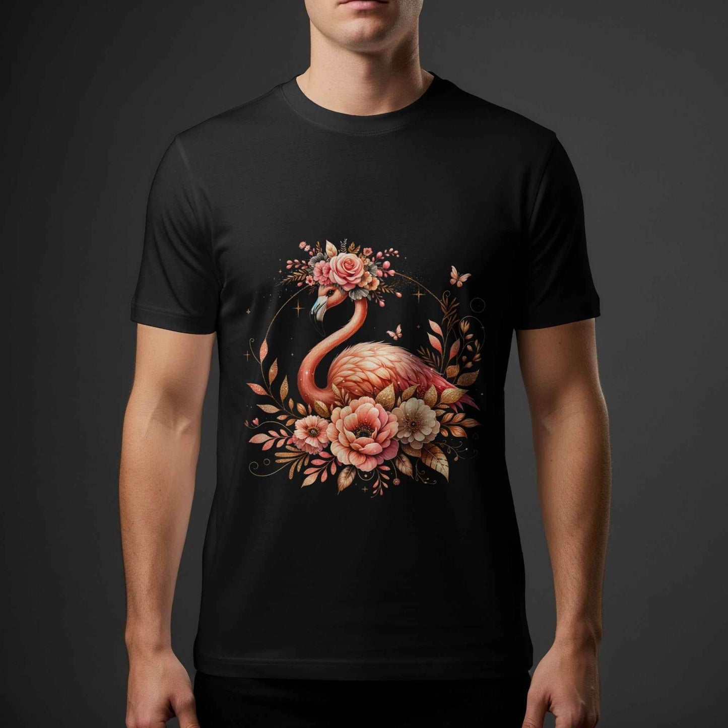 Floral Flamingo Graphic Halftone T-Shirt Design - halftone PNG for T-shirts – Sue Opperman Halftones