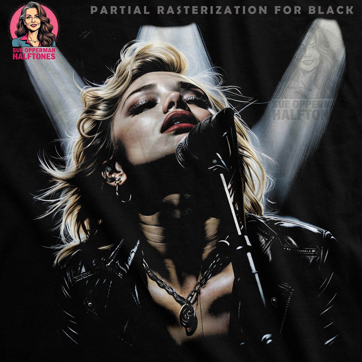 Madonna Halftone T-Shirt Design - halftone PNG for T-shirts – Sue Opperman Halftones