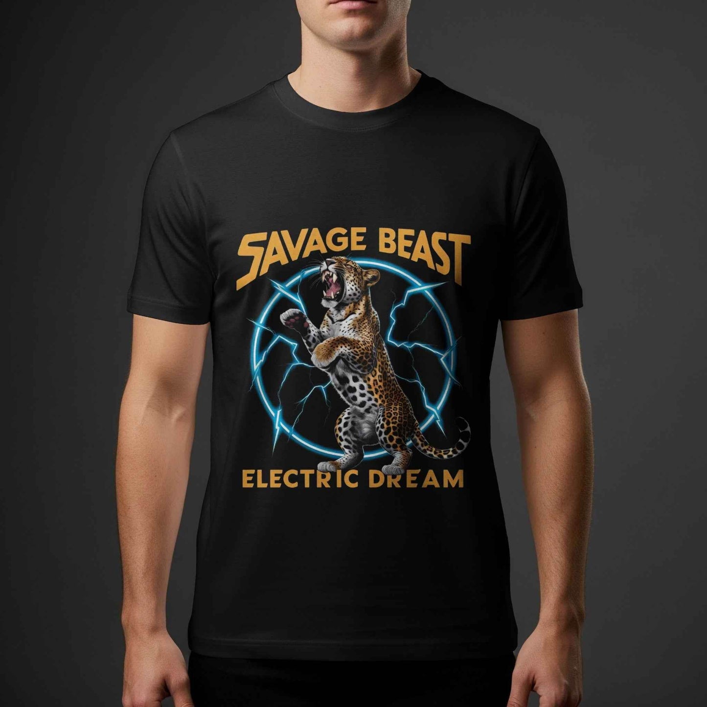 Savage Beast With Electric Dream Halftoned T-Shirt Design - halftone PNG for T-shirts – Sue Opperman Halftones