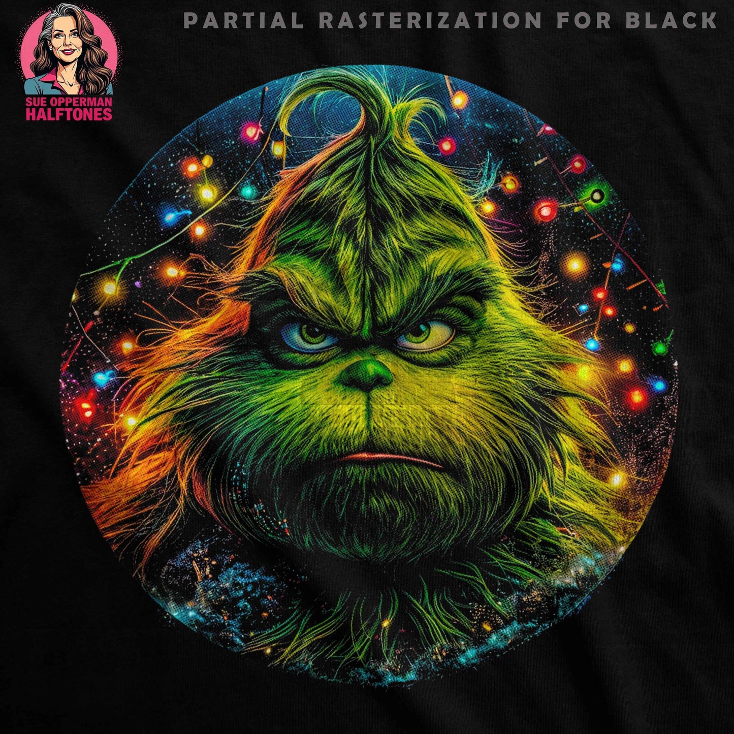 Christmas Grinch Halftone T-Shirt Design - halftone PNG for T-shirts – Sue Opperman Halftones