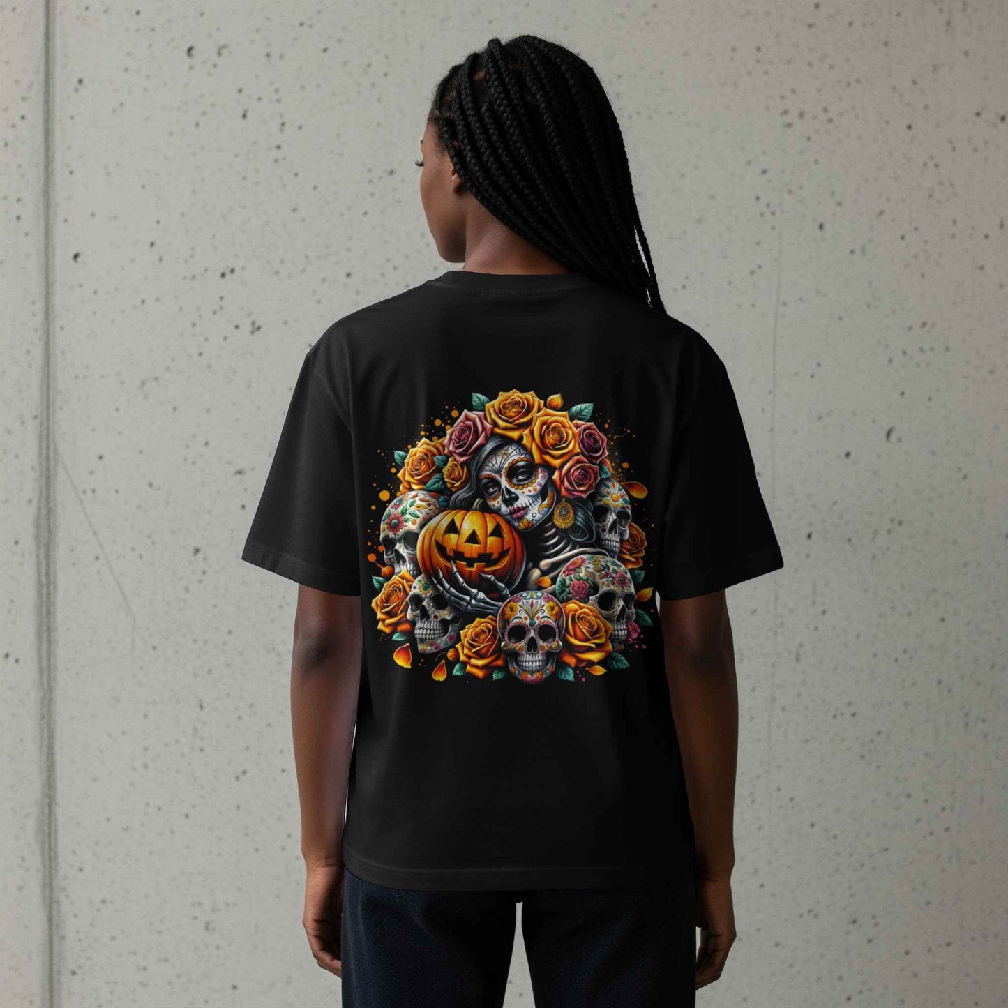 Halloween Sugar Skulls Halftone T-Shirt Design Digital - halftone PNG for T-shirts – Sue Opperman Halftones