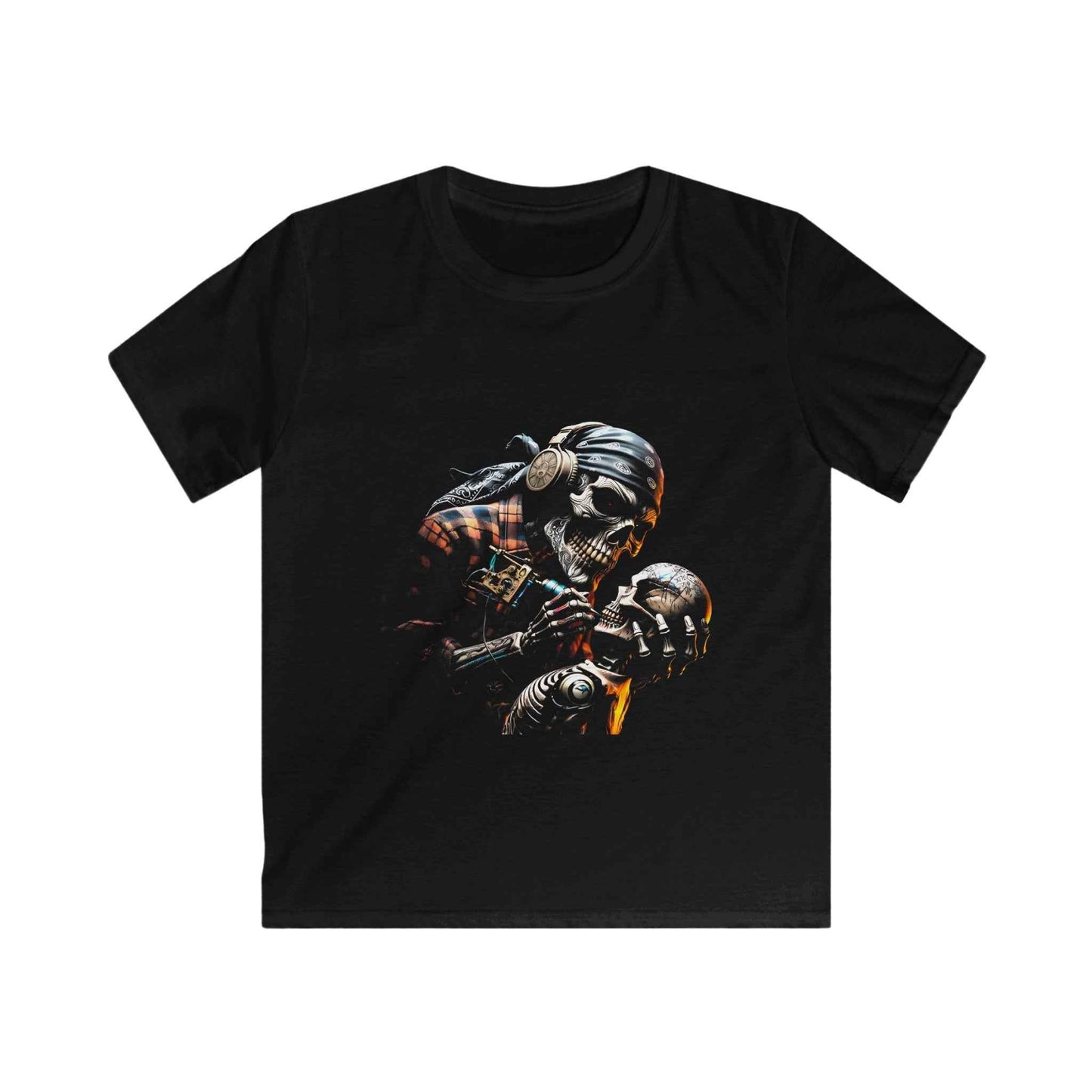 Steampunk Skull Tattoo Artist With Baby Skull Digital Halftone T-Shirt Design - halftone PNG for T-shirts – Sue Opperman Halftones