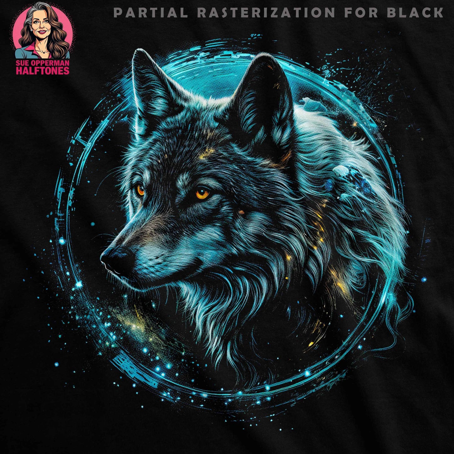Abstract Wolf Head Digital Halftone T-shirt Design - halftone PNG for T-shirts – Sue Opperman Halftones