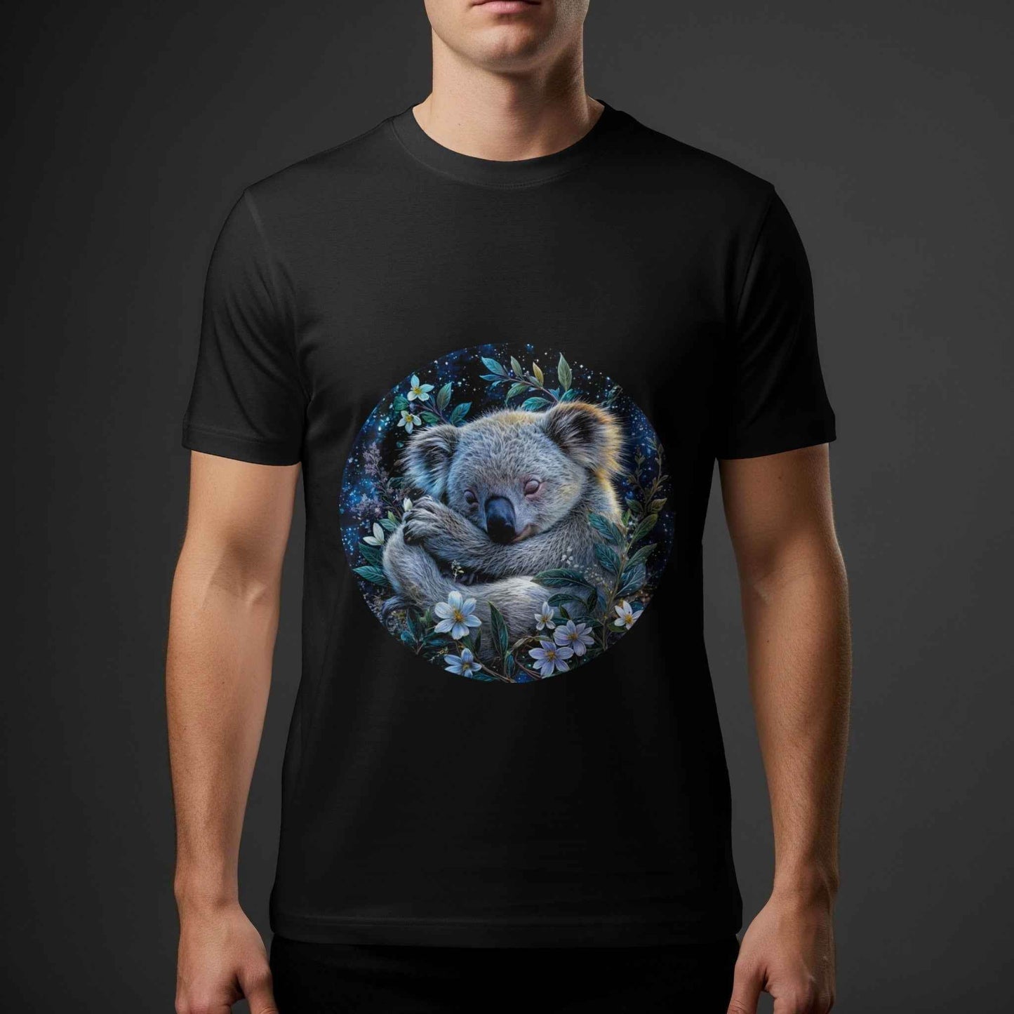 Animals Koala Bear in Flowers Halftone T-Shirt Design - halftone PNG for T-shirts – Sue Opperman Halftones