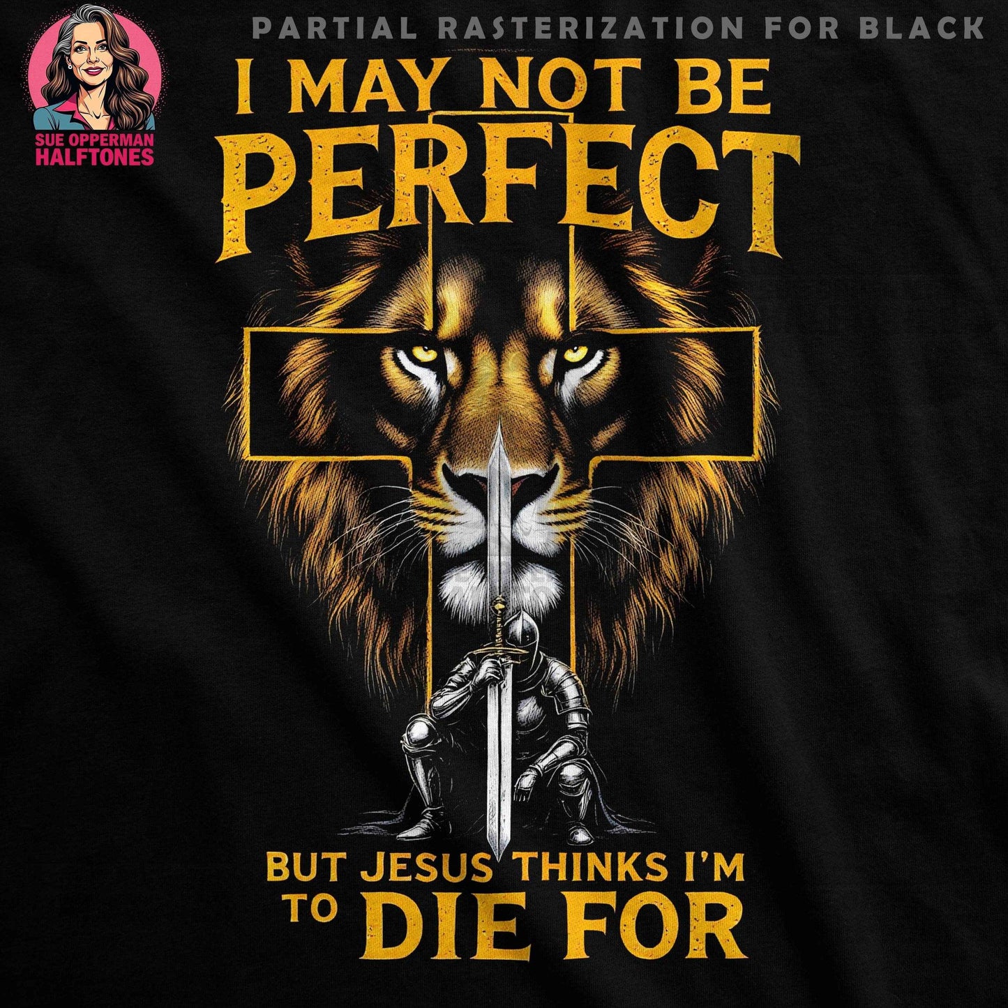 Lion Knight Halftone T-Shirt Design - halftone PNG for T-shirts – Sue Opperman Halftones
