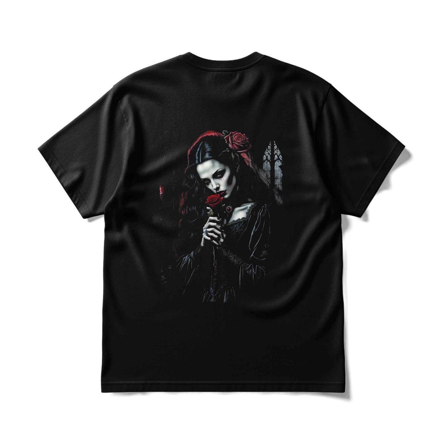 Gothic Lady with Rose Floral Halftone T-Shirt Design - halftone PNG for T-shirts – Sue Opperman Halftones