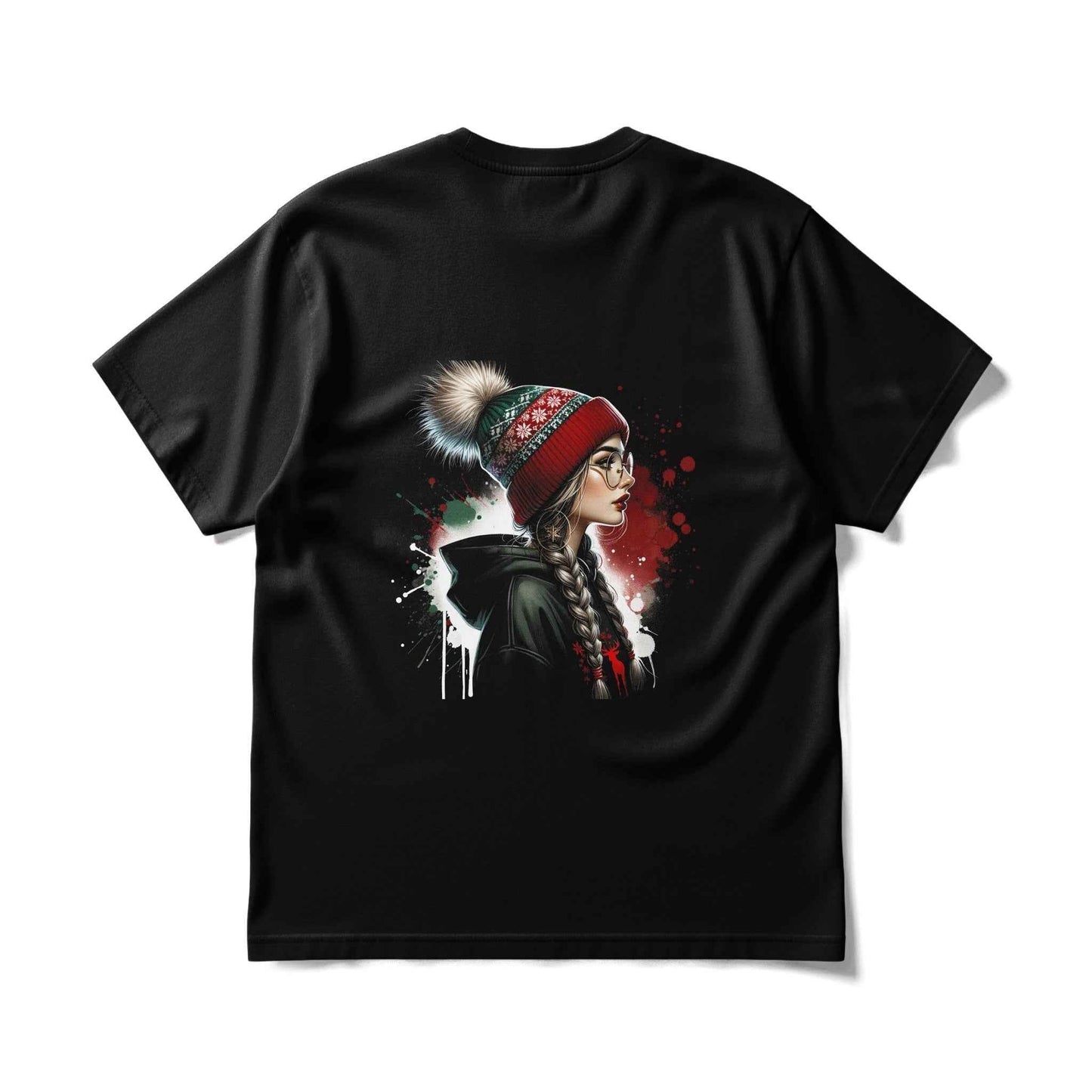 Christmas Girl Winter Hat Halftoned Christmas T-Shirt Design - halftone PNG for T-shirts – Sue Opperman Halftones