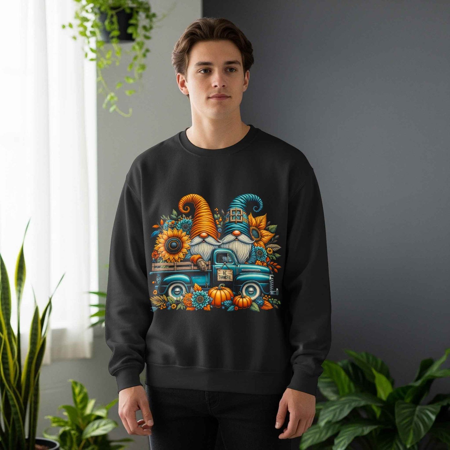 Thanksgiving Gnomes with Truck Digital Halftoned T-Shirt Design - halftone PNG for T-shirts – Sue Opperman Halftones