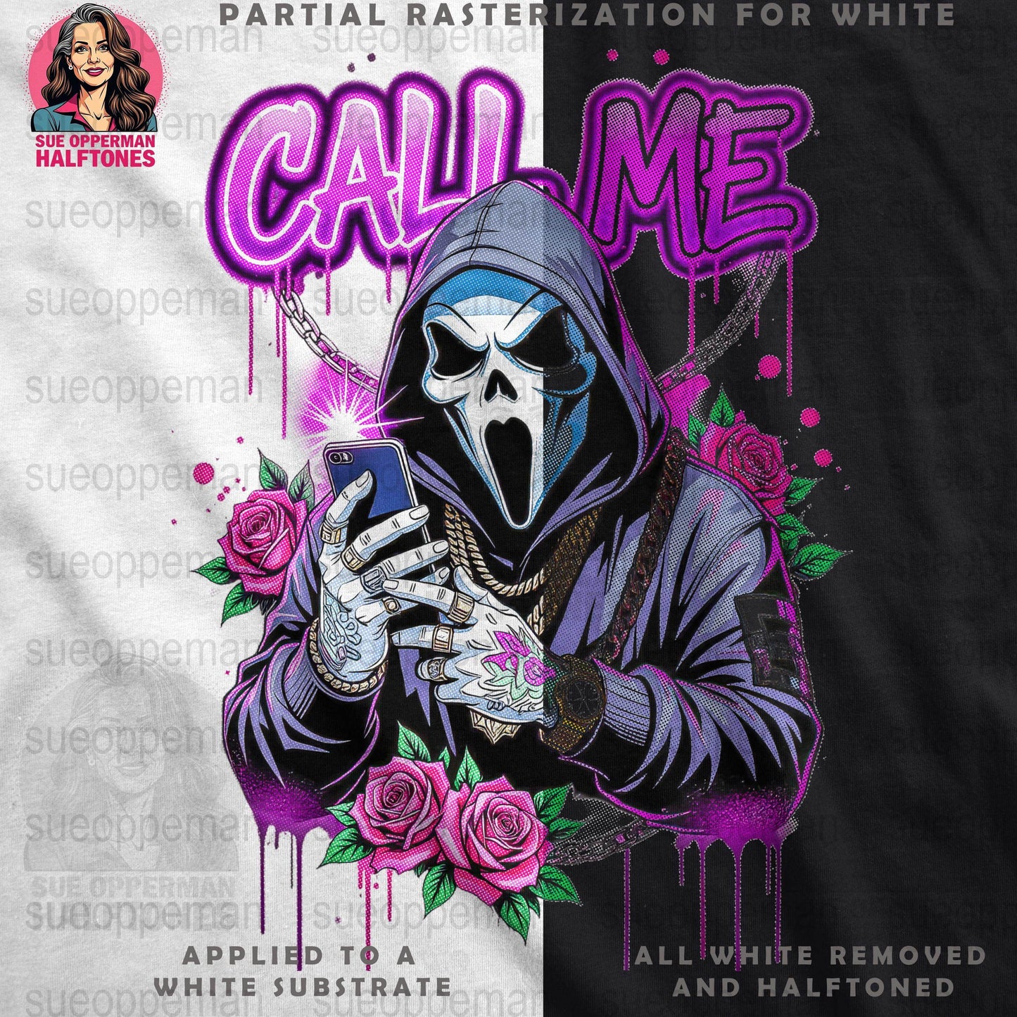 Call Me Universal Print Bundle - halftone PNG for T-shirts – Sue Opperman Halftones