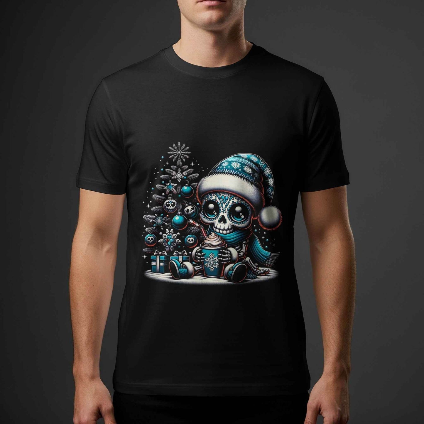 Christmas Sugar Skull Halftone T-Shirt Design - halftone PNG for T-shirts – Sue Opperman Halftones