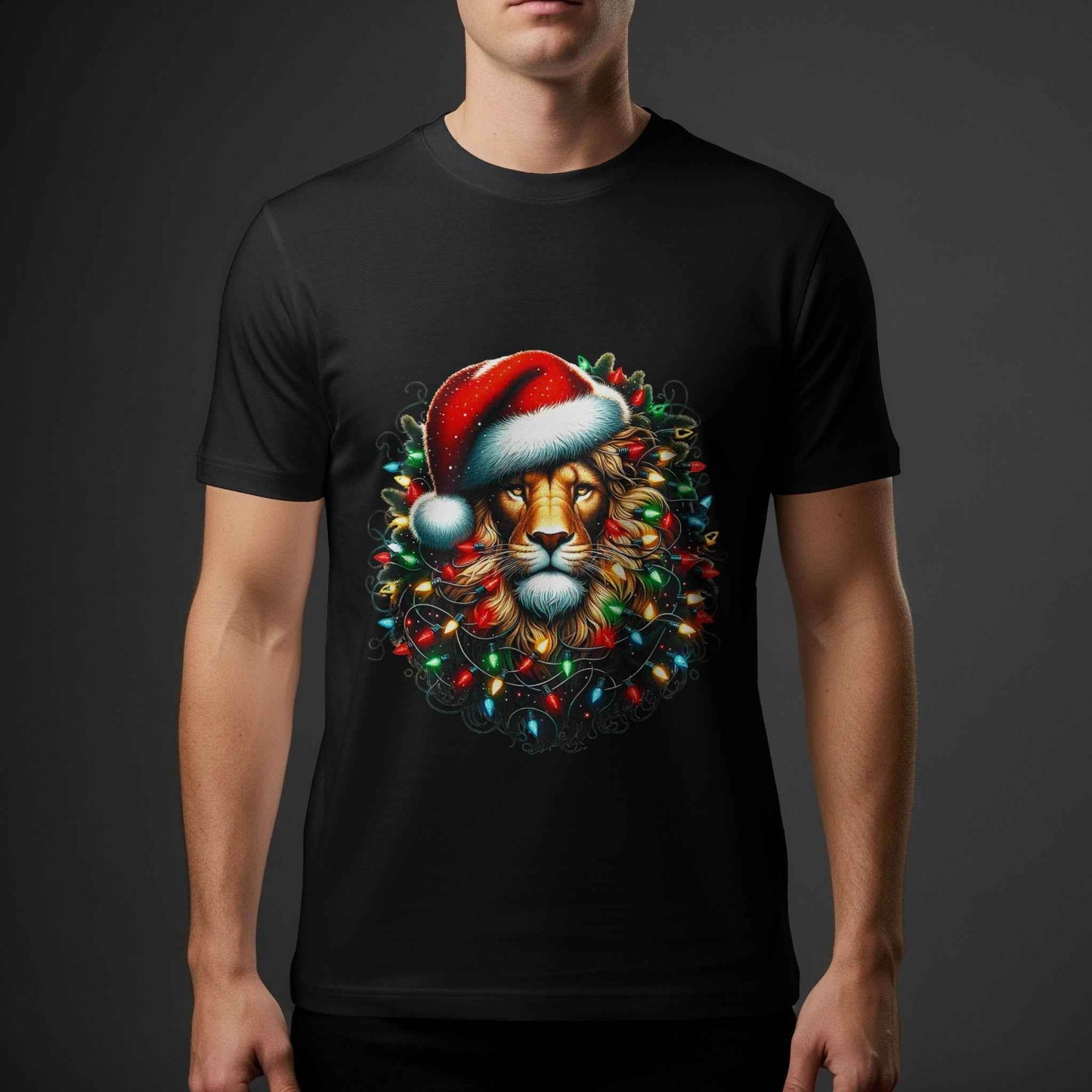 Christmas Lion With Lights Halftone T-Shirt Designs - halftone PNG for T-shirts – Sue Opperman Halftones