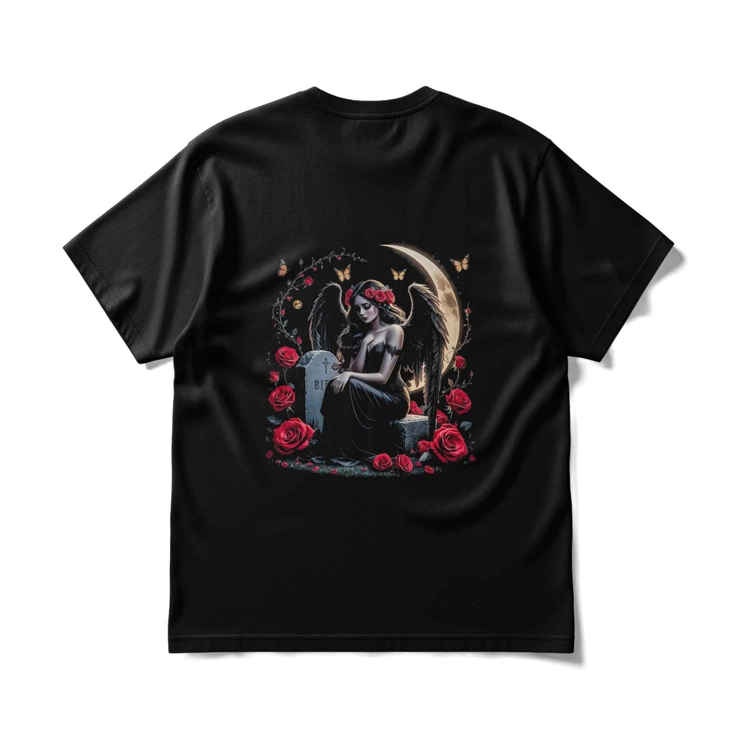 Gothic Angel Roses Butterflies Halftone T-Shirt Design - halftone PNG for T-shirts – Sue Opperman Halftones