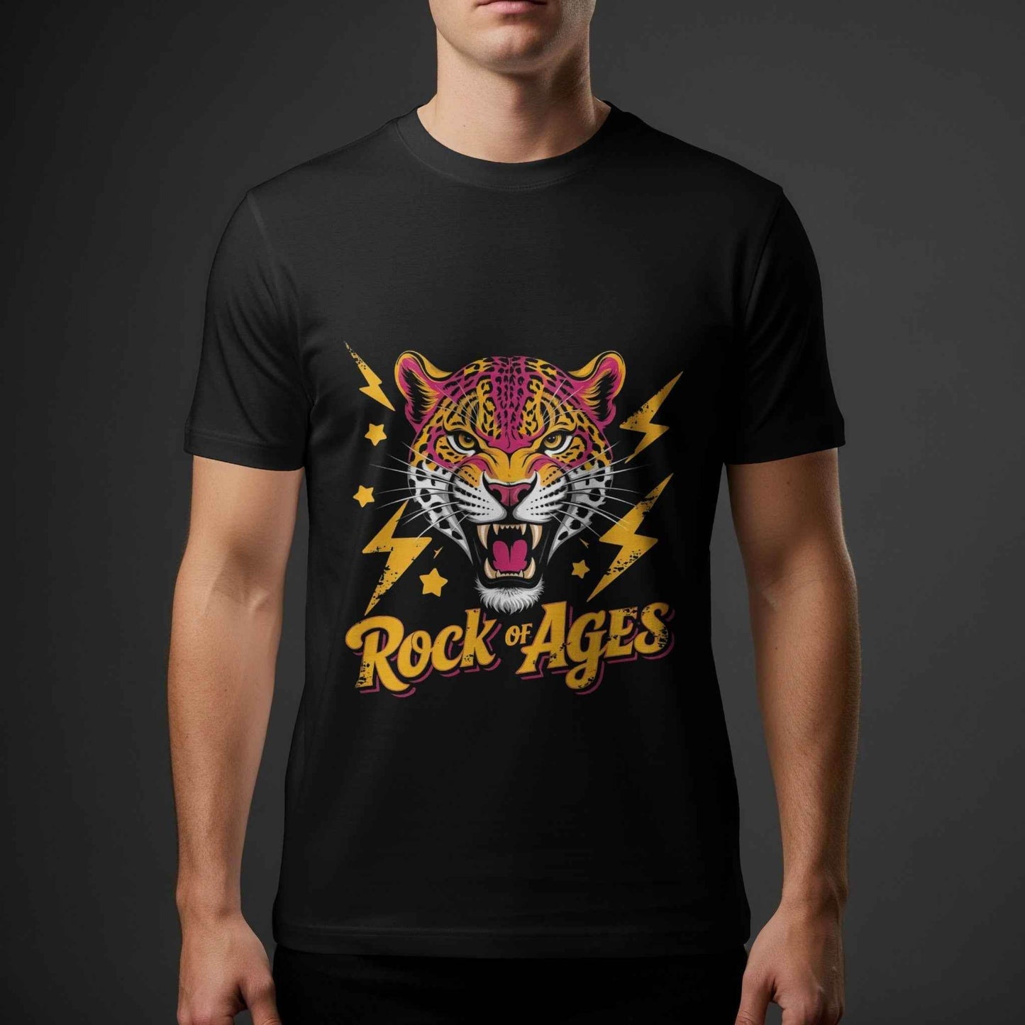 Animals Tiger Rock of Ages Inspired Halftoned T-Shirt Design - halftone PNG for T-shirts – Sue Opperman Halftones