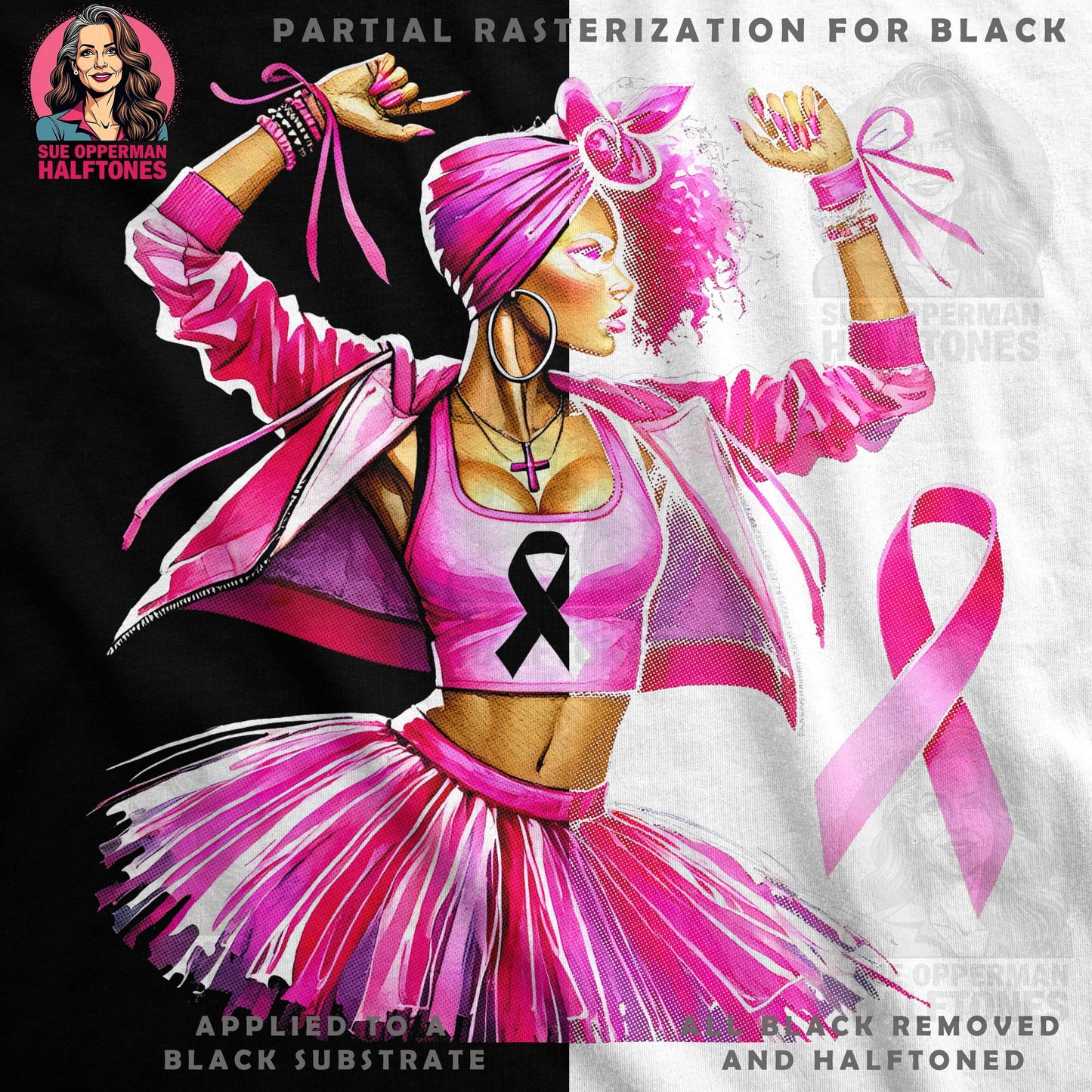 Breast Cancer Awareness Halftone T-Shirt Design - halftone PNG for T-shirts – Sue Opperman Halftones