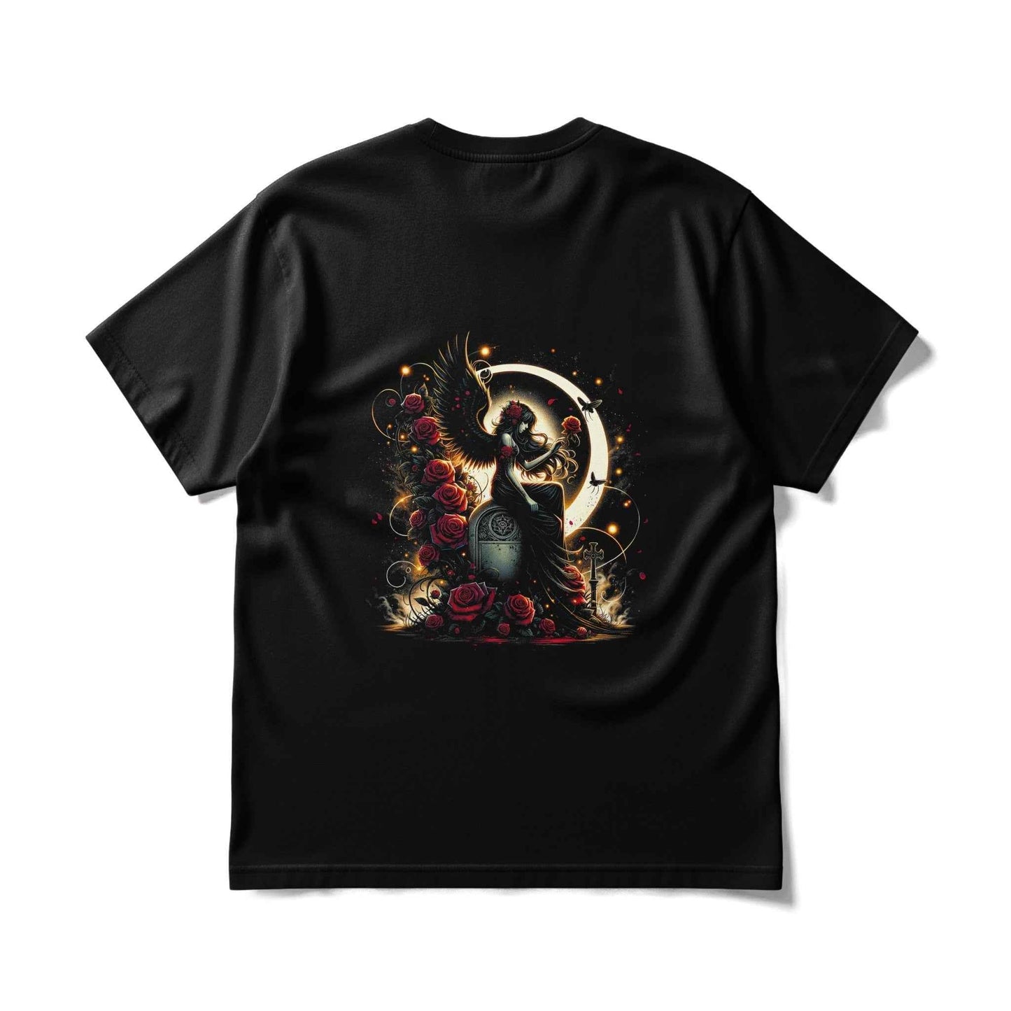Gothic Angel and Roses Halftone T-Shirt Design - halftone PNG for T-shirts – Sue Opperman Halftones