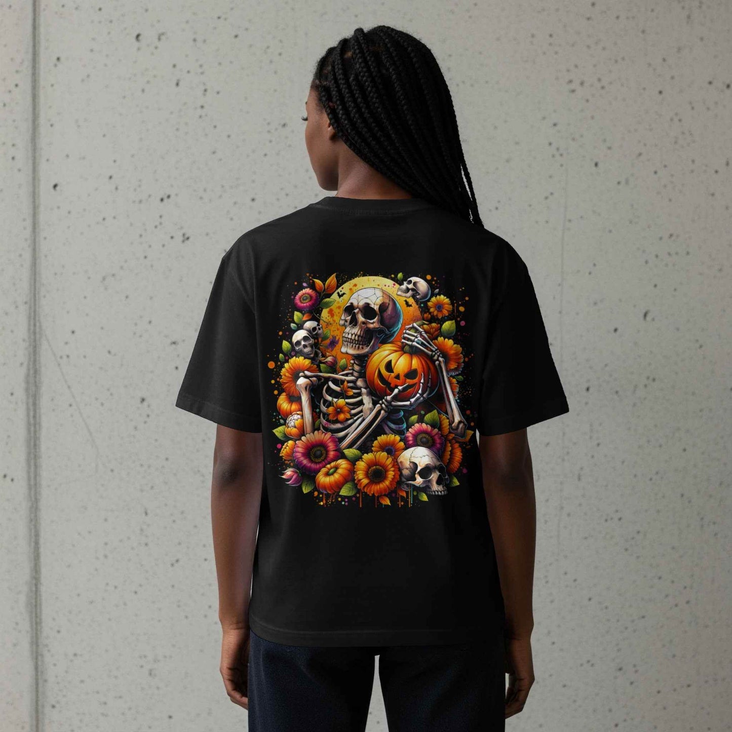 Floral Halloween Skeleton Halftone T-Shirt Design Digital - halftone PNG for T-shirts – Sue Opperman Halftones