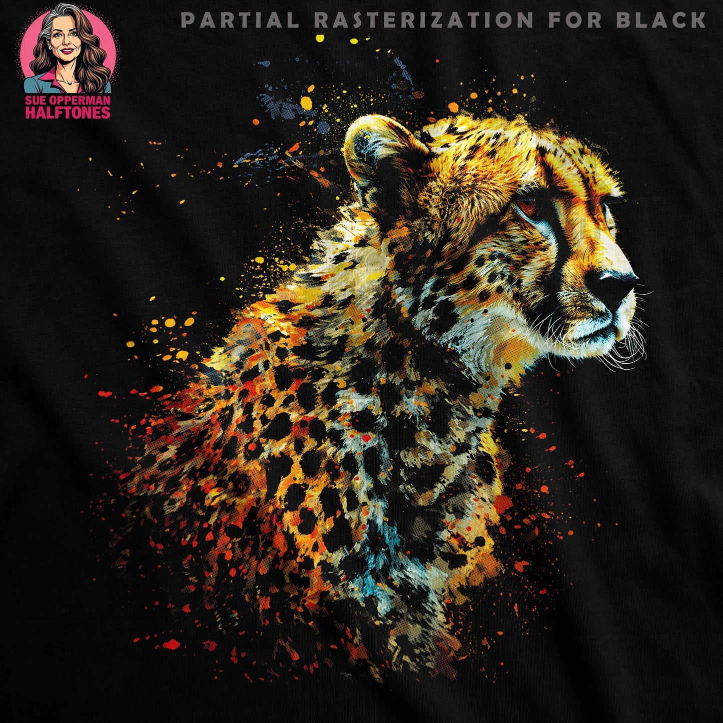 Animals Detailed Tiger Face Abstract Halftoned T-Shirt Designs - halftone PNG for T-shirts – Sue Opperman Halftones