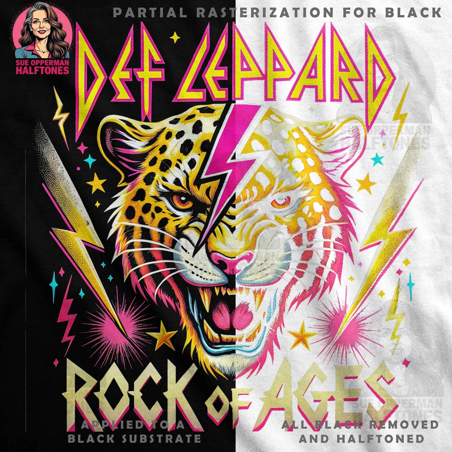 Music Halftone Rock Of Ages Digital Halftoned T-Shirt Design - halftone PNG for T-shirts – Sue Opperman Halftones