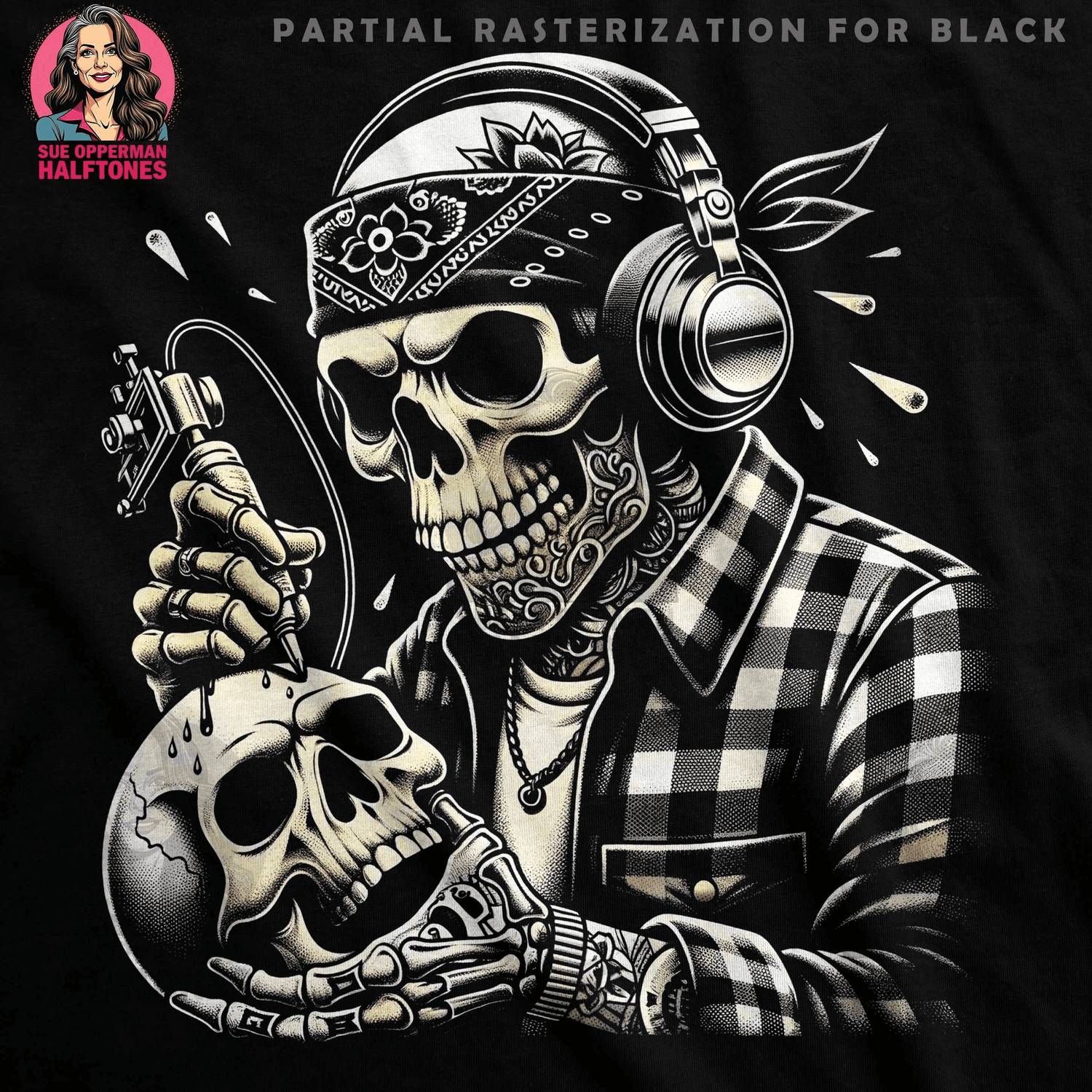 Gothic , Day of the Dead & Skulls - halftone PNG for T-shirts – Sue Opperman Halftones