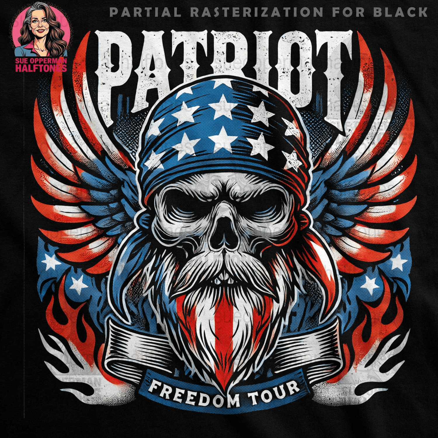 Patriotic - halftone PNG for T-shirts – Sue Opperman Halftones