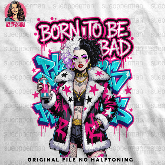 Born To Be Bad Universal Print Bundle - halftone PNG for T-shirts – Sue Opperman Halftones