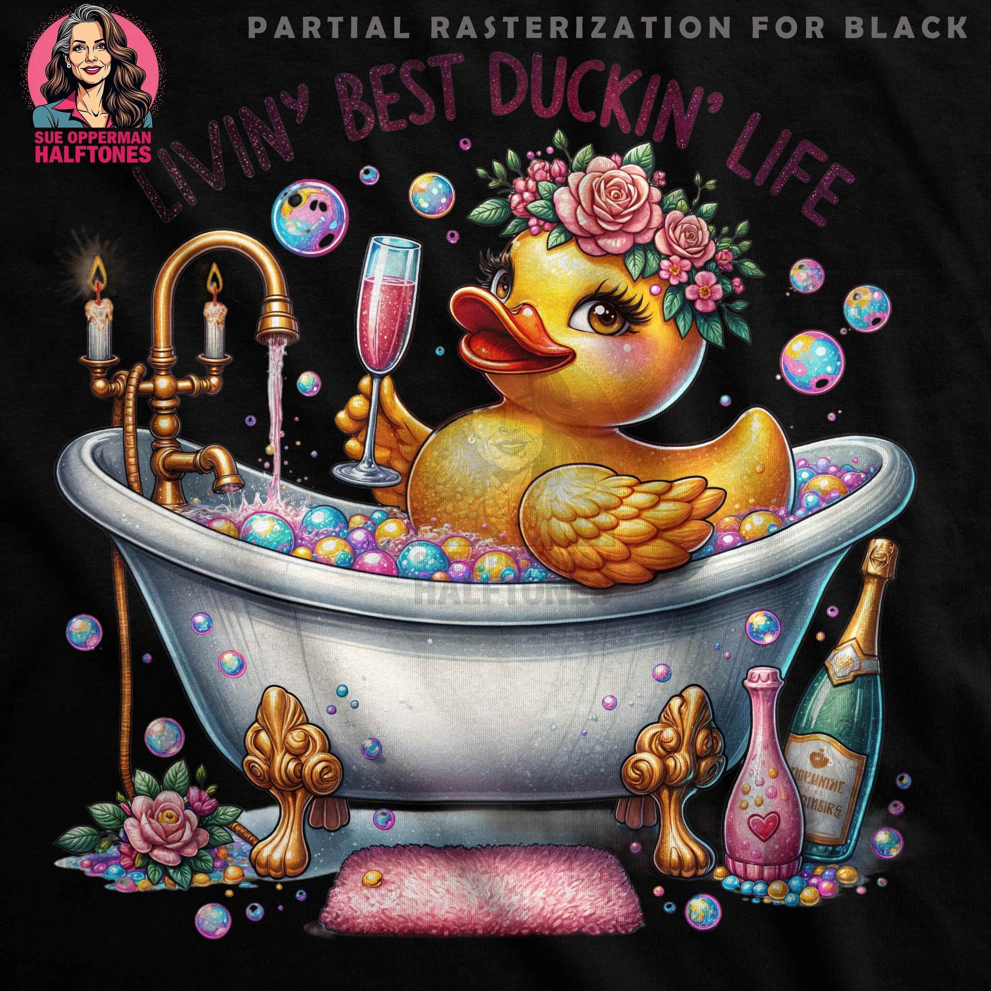 Duck Best Life Halftone T-Shirt Design Digital - halftone PNG for T-shirts – Sue Opperman Halftones