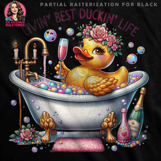 Duck Best Life Halftone T-Shirt Design Digital - halftone PNG for T-shirts – Sue Opperman Halftones