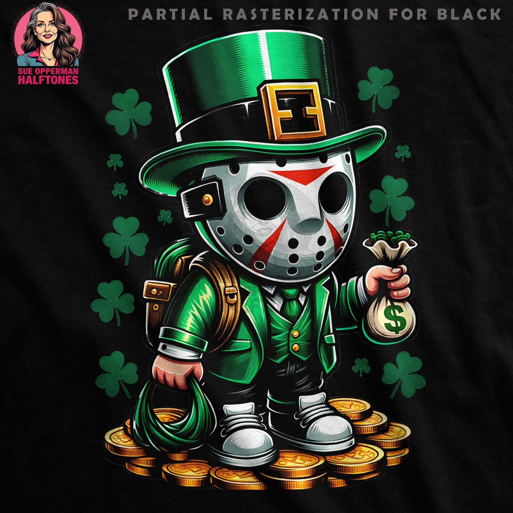 Lucky Friday the 13th Halftone T-Shirt Design - halftone PNG for T-shirts – Sue Opperman Halftones