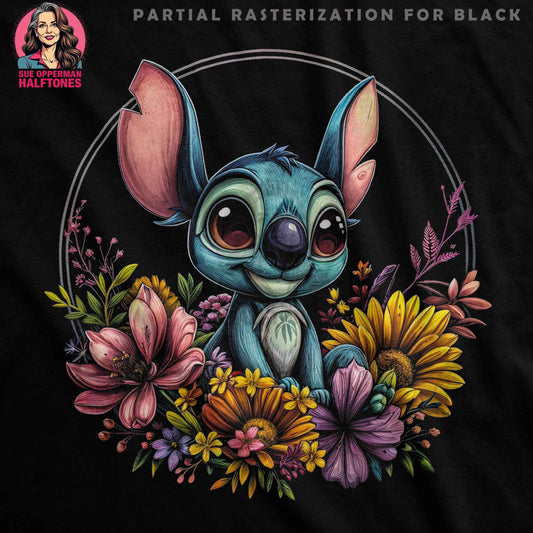 Animals Halftone Flower Circle Digital Halftoned T-Shirt Design - halftone PNG for T-shirts – Sue Opperman Halftones