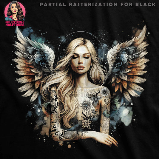 Angel With Wings Halftone T-Shirt Design - halftone PNG for T-shirts – Sue Opperman Halftones