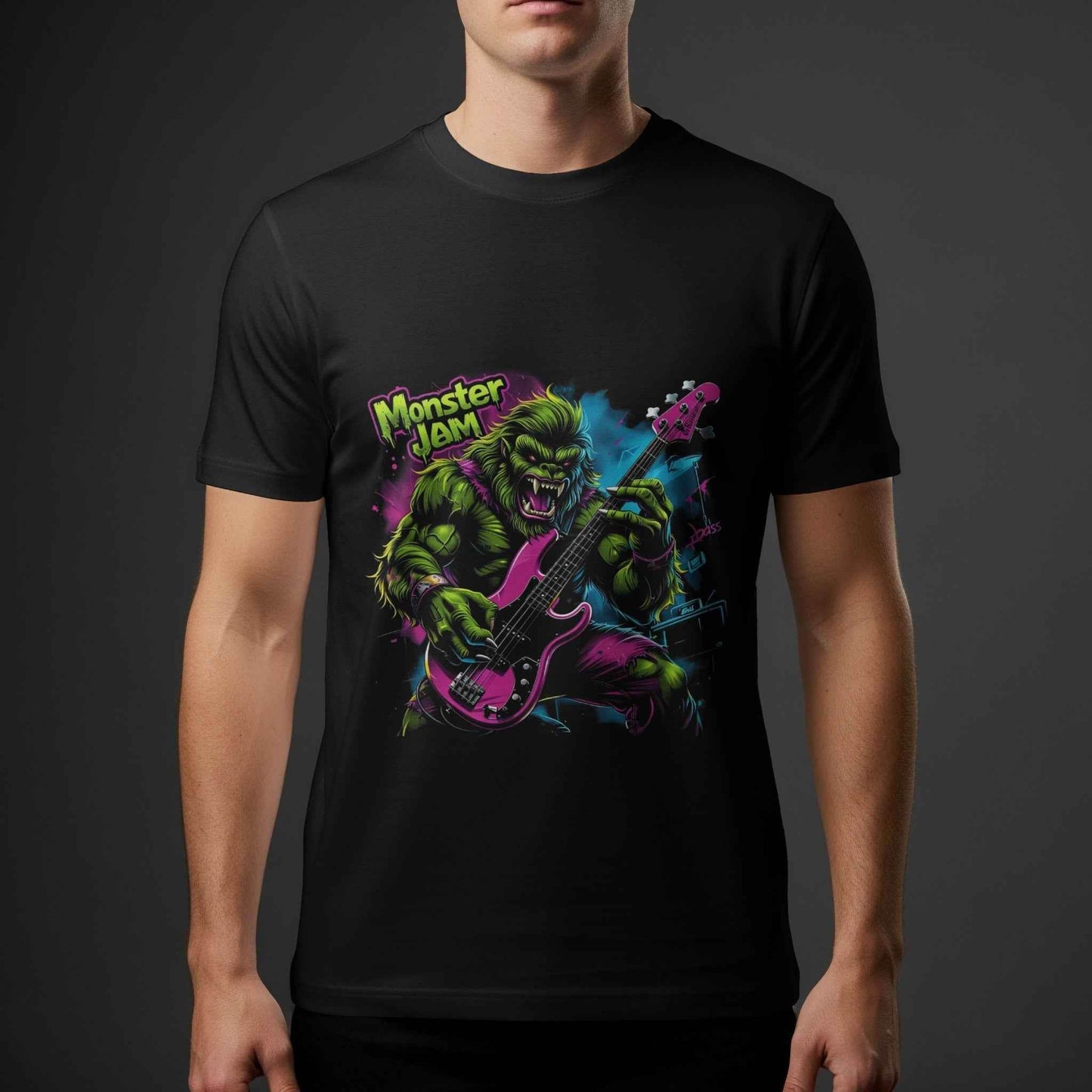 Monster Jam Bass Guitarist Halftone T-Shirt Design - halftone PNG for T-shirts – Sue Opperman Halftones