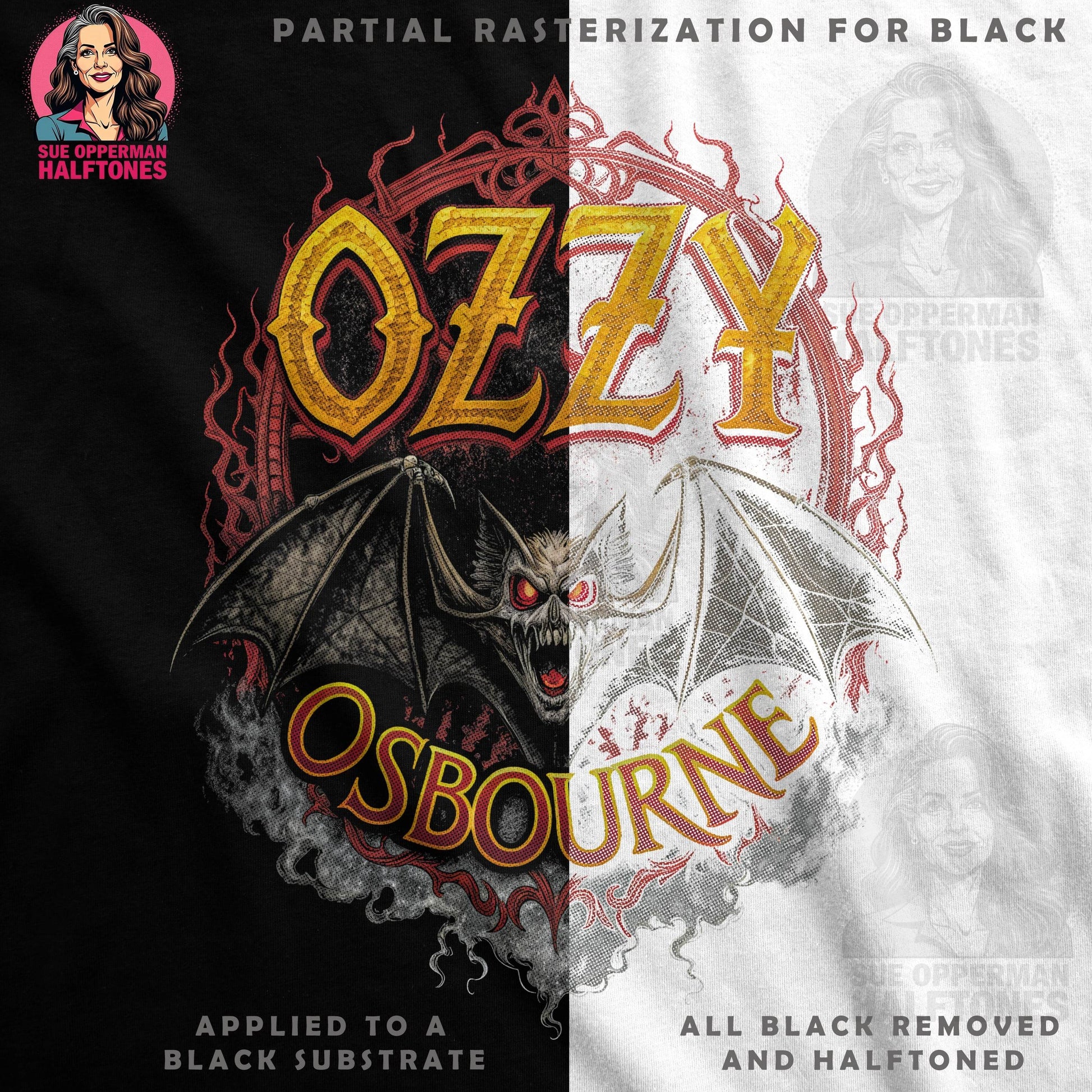 Ozzy Osbourne Music Halftone T-Shirt Design - halftone PNG for T-shirts – Sue Opperman Halftones