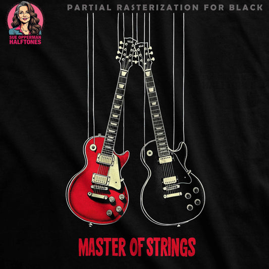 Music Master of Strings Halftone T-Shirt Design - halftone PNG for T-shirts – Sue Opperman Halftones