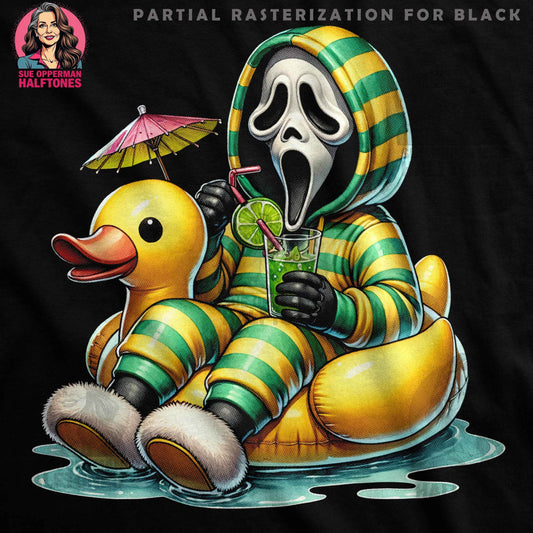 Ghost Face Duck Pool Party Halftone T-shirt Design - halftone PNG for T-shirts – Sue Opperman Halftones