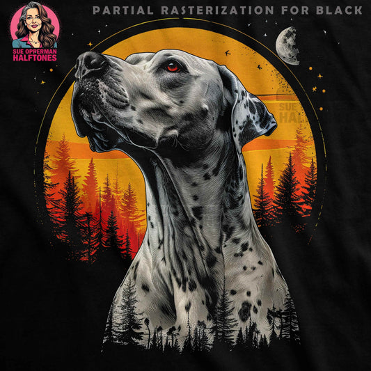 Animals Dog with Landscape Halftone T-Shirt Design - halftone PNG for T-shirts – Sue Opperman Halftones