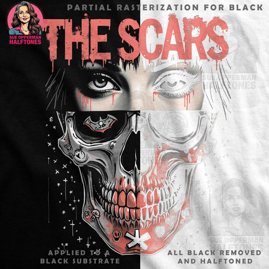 The Scars Eye Skull Halftone T-Shirt Design - halftone PNG for T-shirts – Sue Opperman Halftones