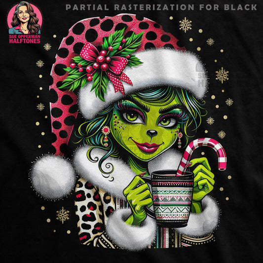 Christmas Grinch Character Halftone T-Shirt Design - halftone PNG for T-shirts – Sue Opperman Halftones