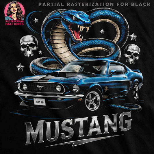 Car Snake and Skull Halftone T-Shirt Design - halftone PNG for T-shirts – Sue Opperman Halftones