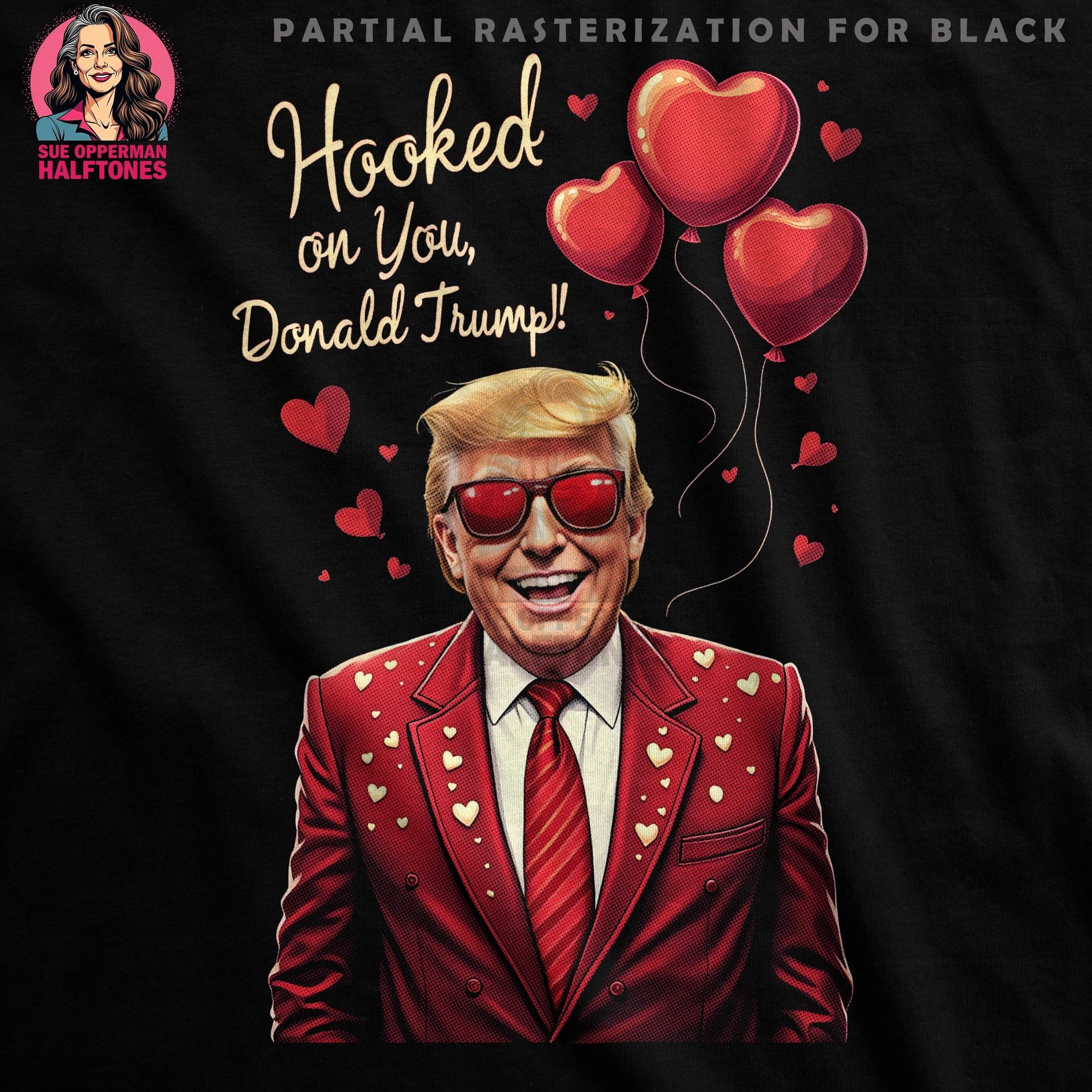 Valentines Donald Trump Halftone T-Shirt Design - halftone PNG for T-shirts – Sue Opperman Halftones