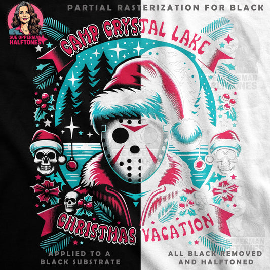 Christmas Camp Crystal Lake Halftone T-Shirt Design - halftone PNG for T-shirts – Sue Opperman Halftones