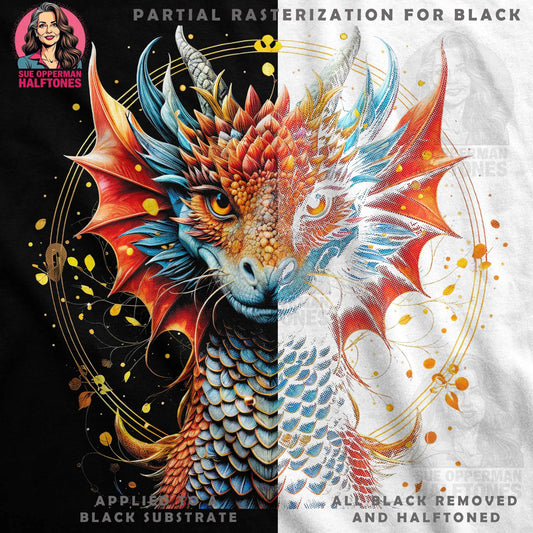 Fantasy Dragon Detailed Halftone Digital Halftoned T-Shirt Design - halftone PNG for T-shirts – Sue Opperman Halftones