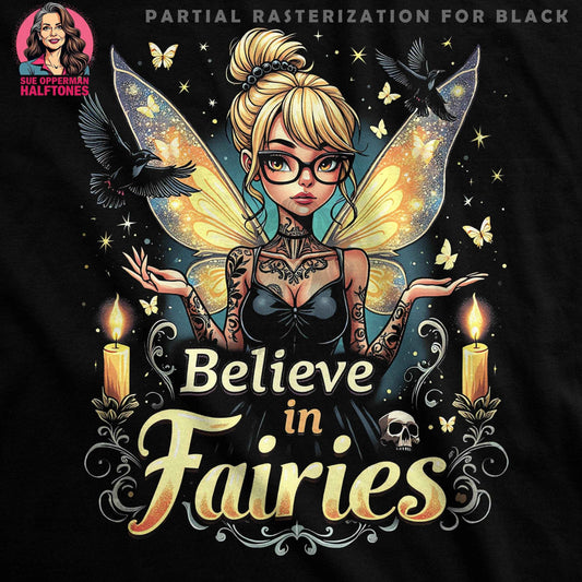 Believe in Fairies Halftone T-Shirt Design Digital - halftone PNG for T-shirts – Sue Opperman Halftones