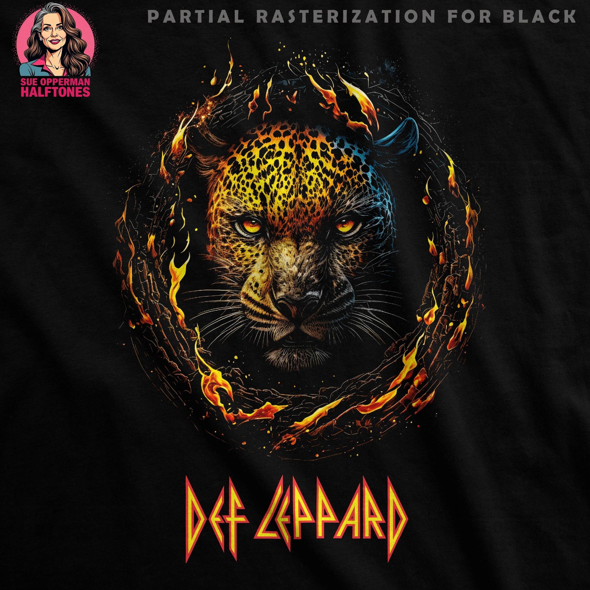 Animals Def Leppard Tiger Halftone T-Shirt Design - halftone PNG for T-shirts – Sue Opperman Halftones