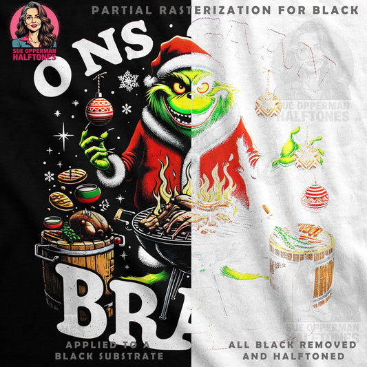 Grinch Braai Christmas Party Halftone T-Shirt Design - halftone PNG for T-shirts – Sue Opperman Halftones