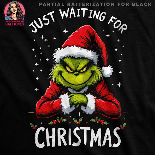 Grinch Waiting for Christmas Halftone T-Shirt Design - halftone PNG for T-shirts – Sue Opperman Halftones