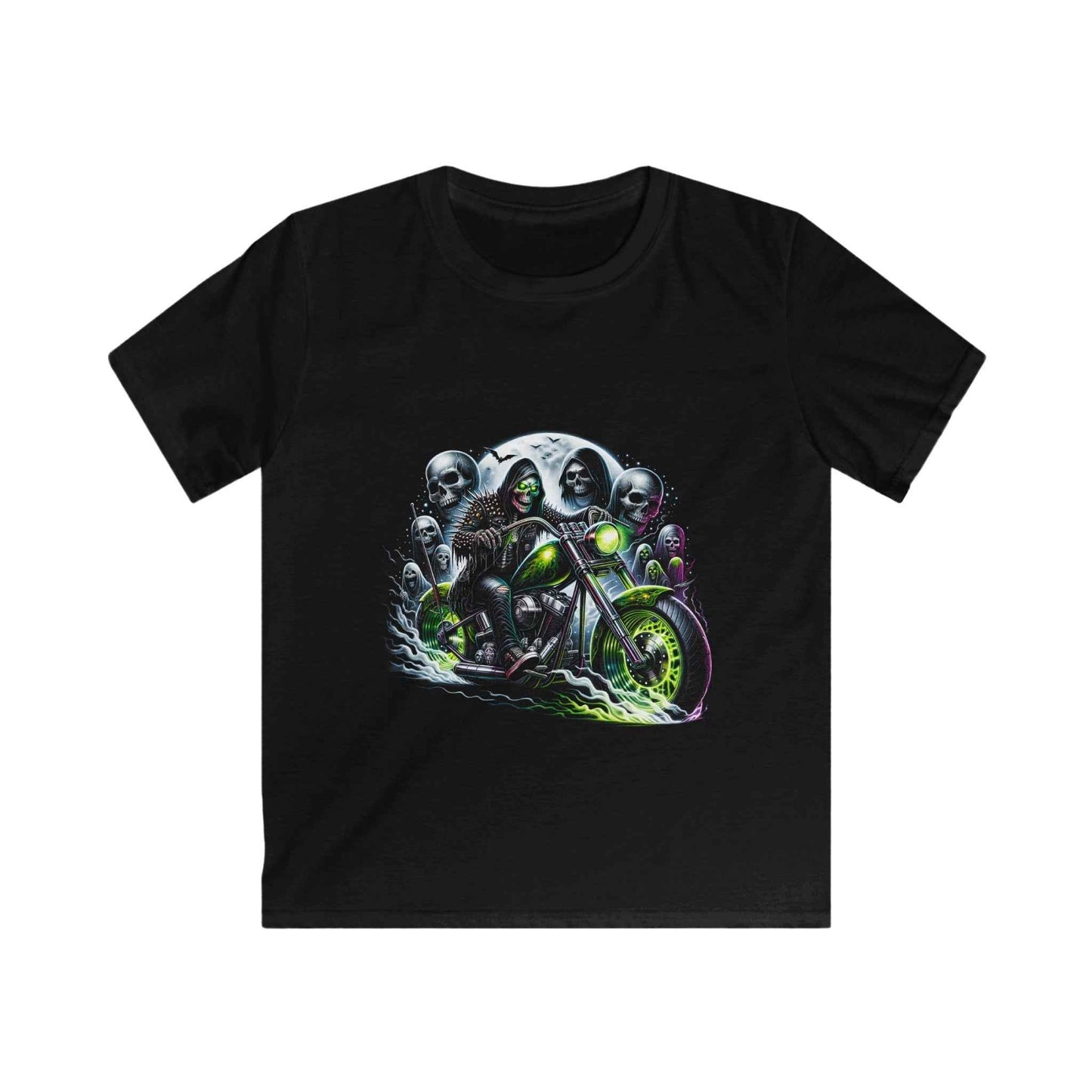 Gothic Motorcycle Skulls and Ghosts Halftone T-Shirt Design - halftone PNG for T-shirts – Sue Opperman Halftones