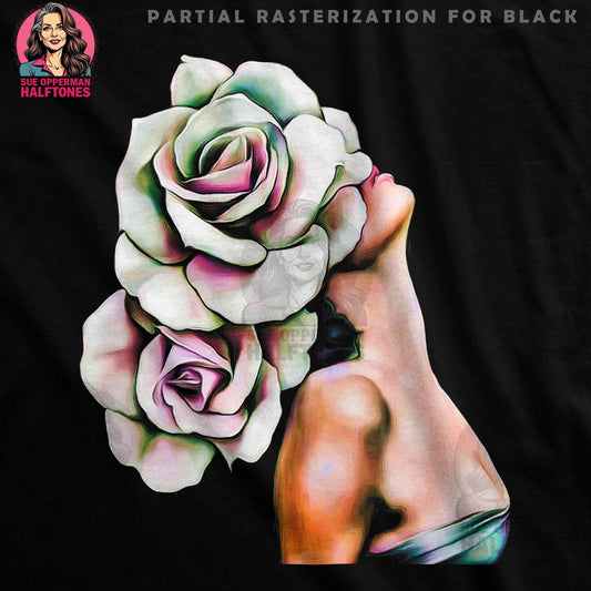Floral Head Portrait Halftone T-Shirt Design - halftone PNG for T-shirts – Sue Opperman Halftones